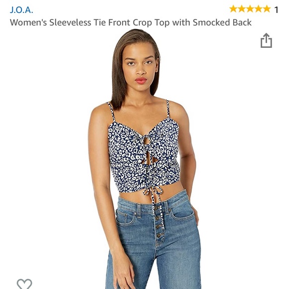 J.O.A. Tops - J.O.A tie front crop NWOT